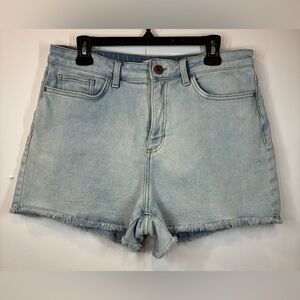 LC Lauren Conrad Denim Shorts Women’s Size 12 Light Wash Raw Hem High Rise